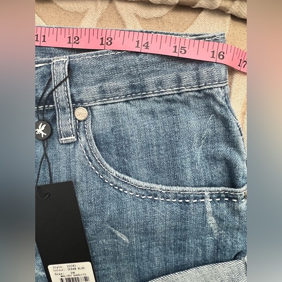 ONE TEASPOON Bandits Low Waist Denim Shorts - Malibu Blue Button fly size 28 NWT - Picture 13 of 16